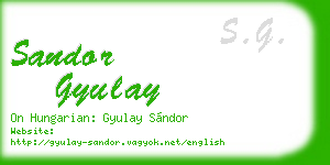 sandor gyulay business card